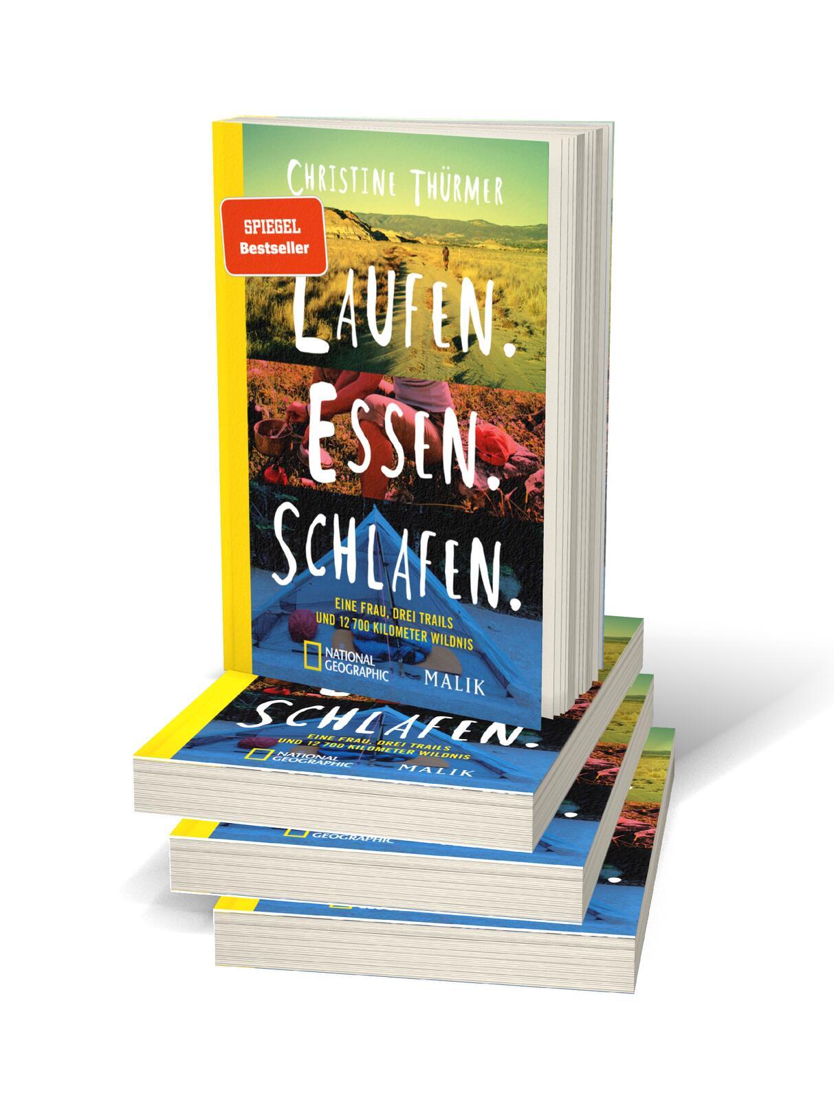 Beispielinhalt (Bild) Laufen. Essen. Schlafen.
