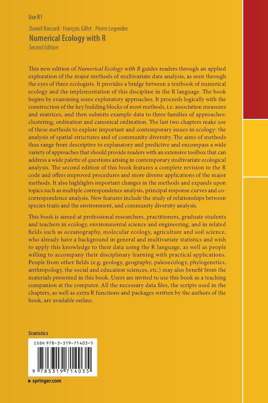 Rückseitencover Numerical Ecology with R