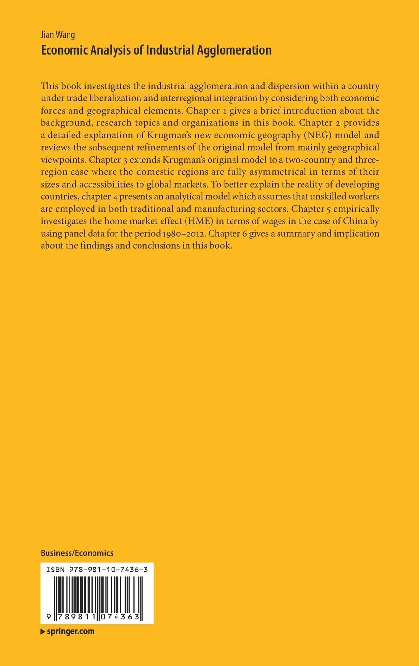 Rückseitencover Economic Analysis of Industrial Agglomeration