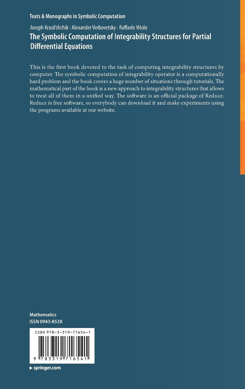 Rückseitencover The Symbolic Computation of Integrability Structures for Partial Differential Equations