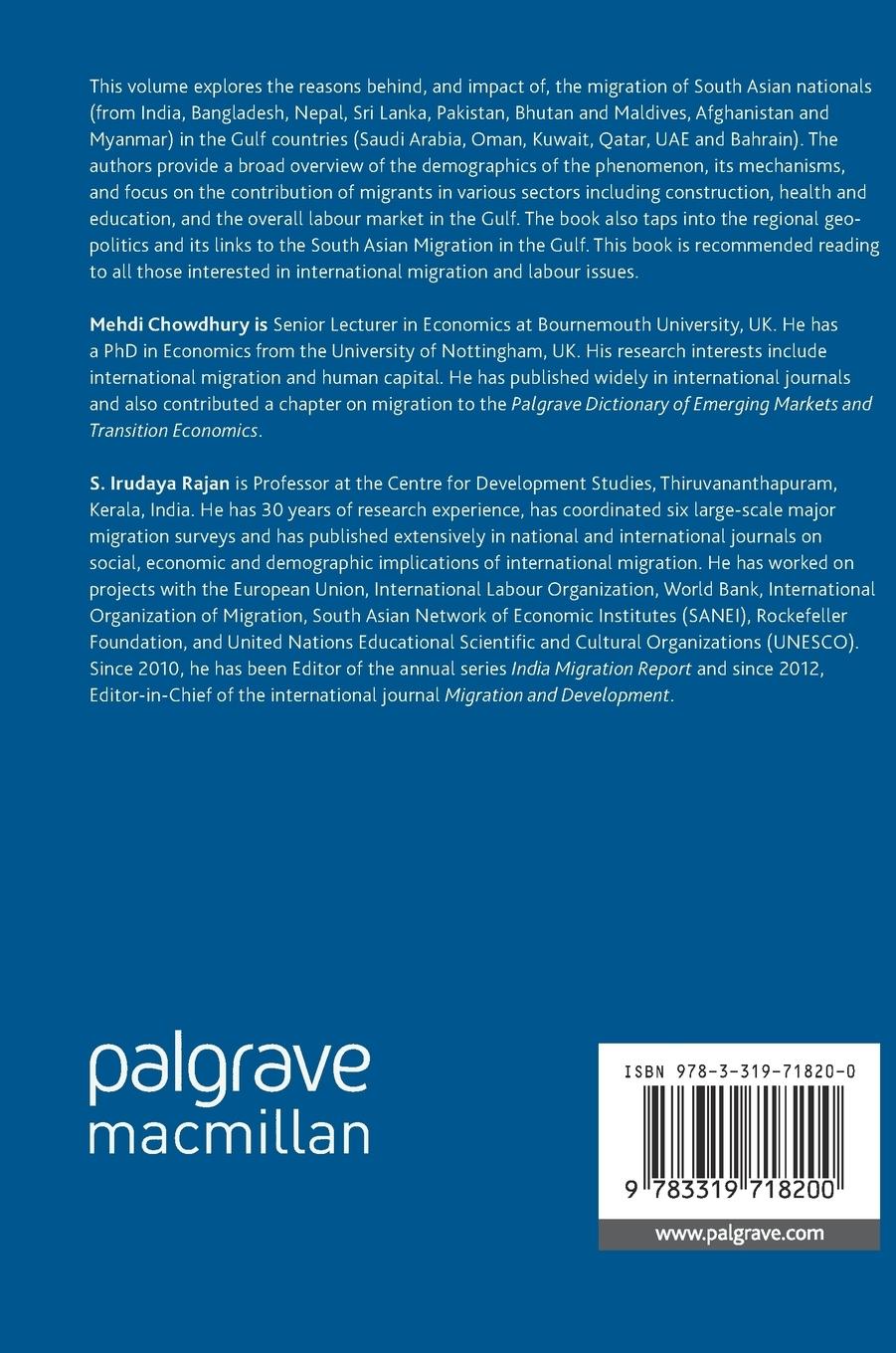 Rückseitencover South Asian Migration in the Gulf