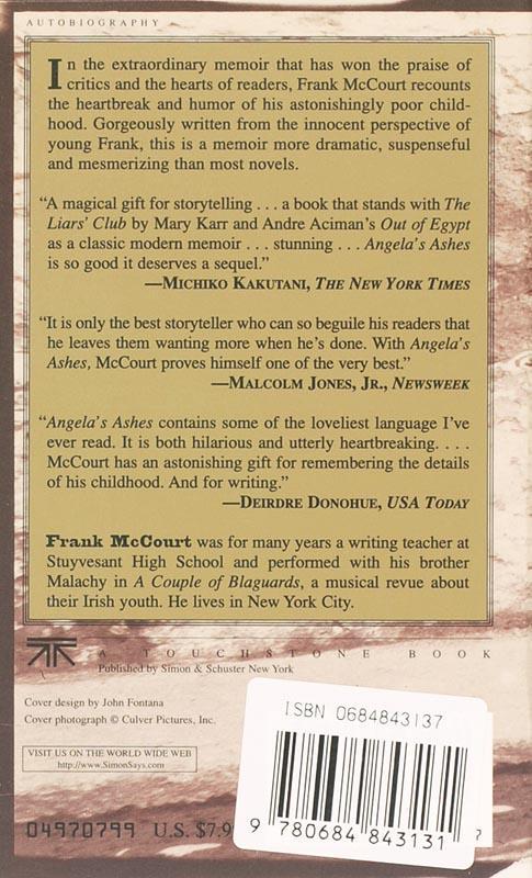 Rückseitencover Angela's Ashes