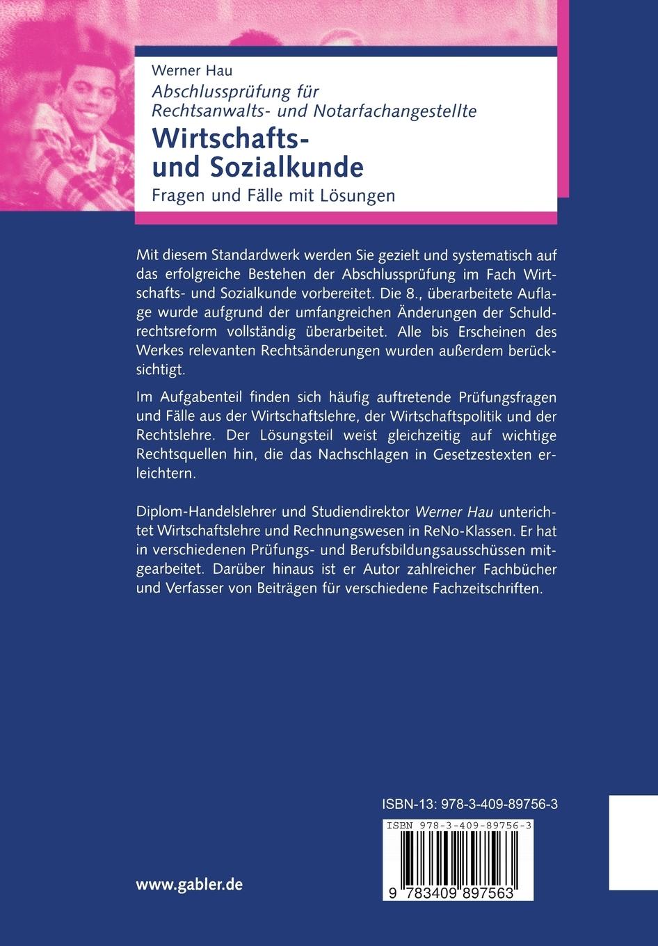 Rückseitencover Wirtschafts- und Sozialkunde