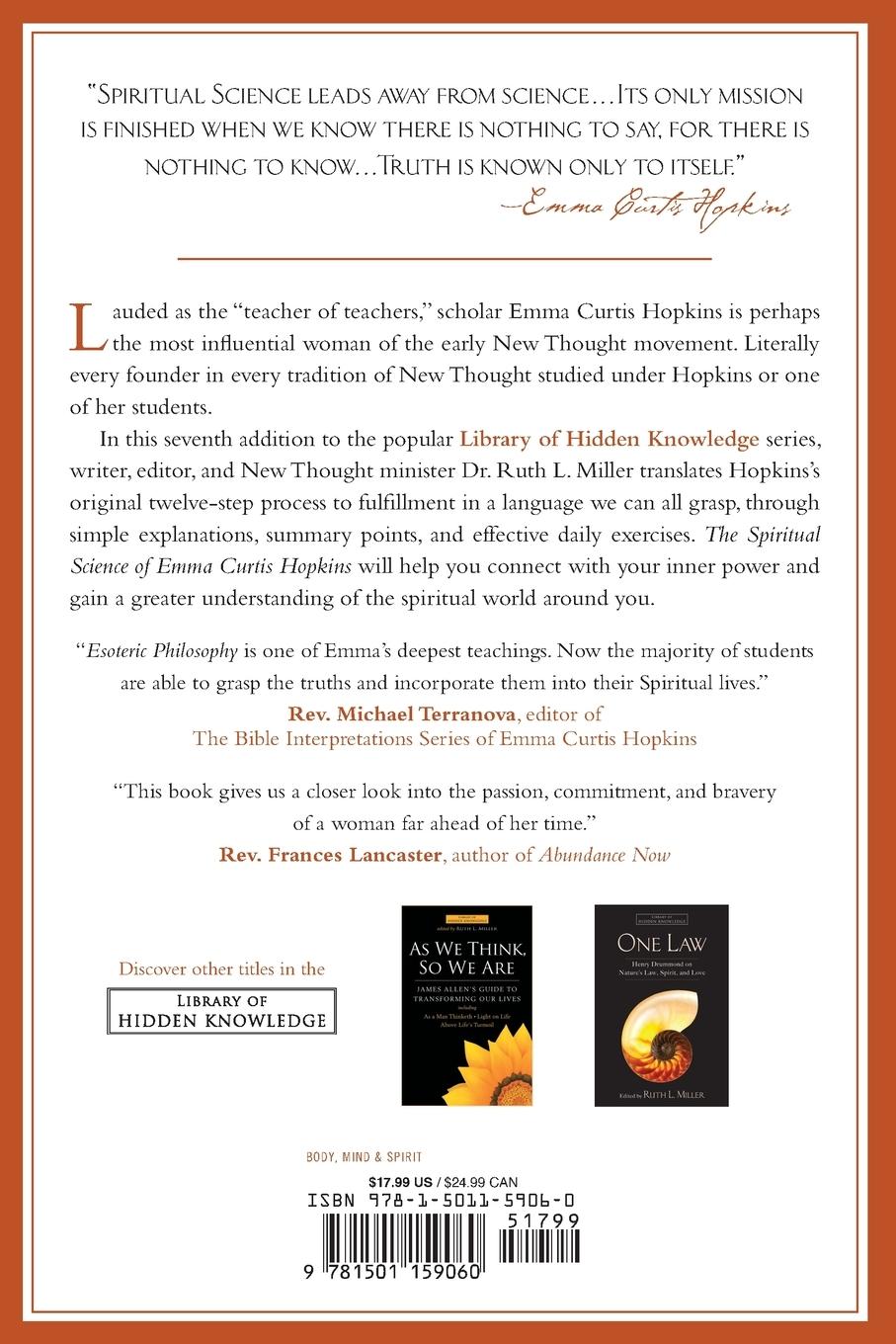 Rückseitencover Spiritual Science of Emma Curtis Hopkins