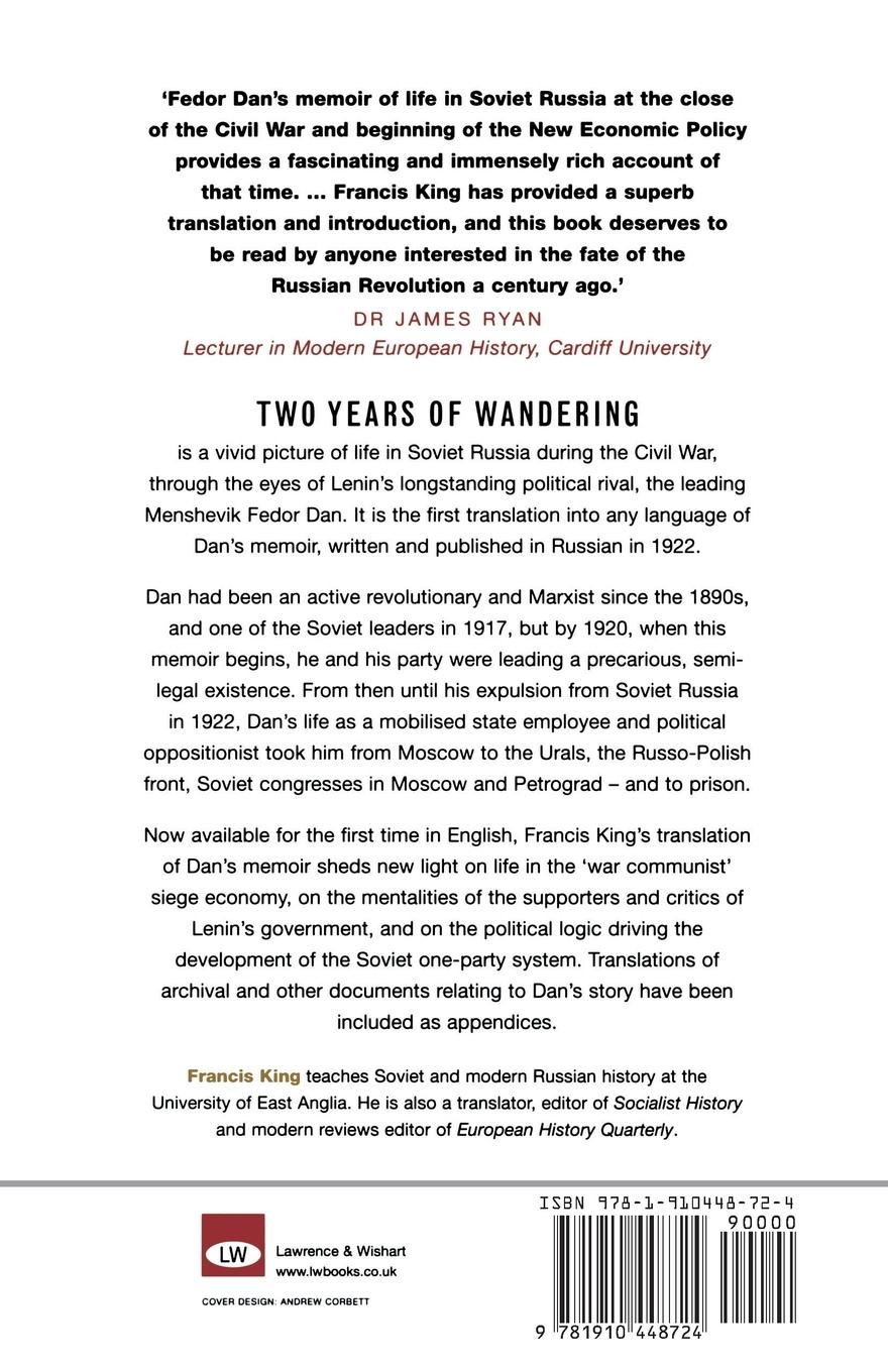 Rückseitencover Two Years of Wandering: A Menshevik Leader in Lenin's Russia