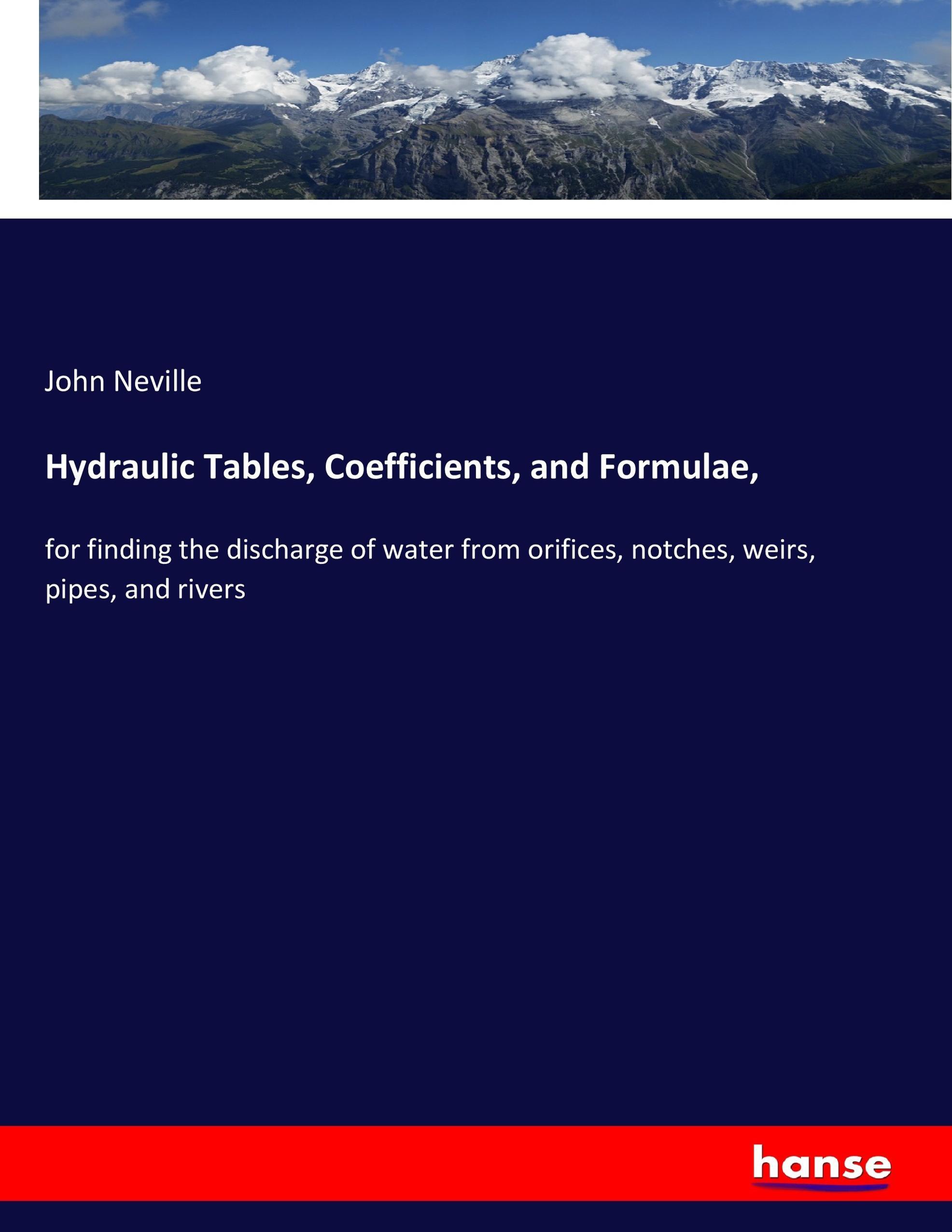 Vorderes Coverbild Hydraulic Tables, Coefficients, and Formulae,