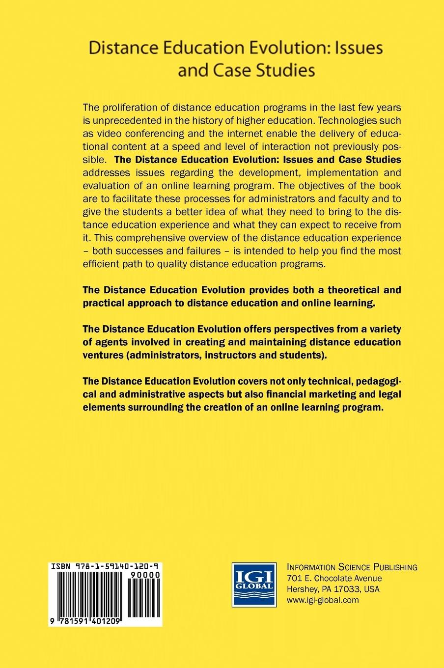 Rückseitencover The Distance Education Evolution