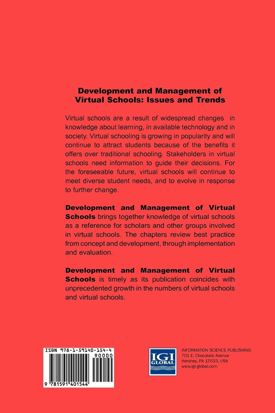 Rückseitencover Development and Management of Virtual Schools