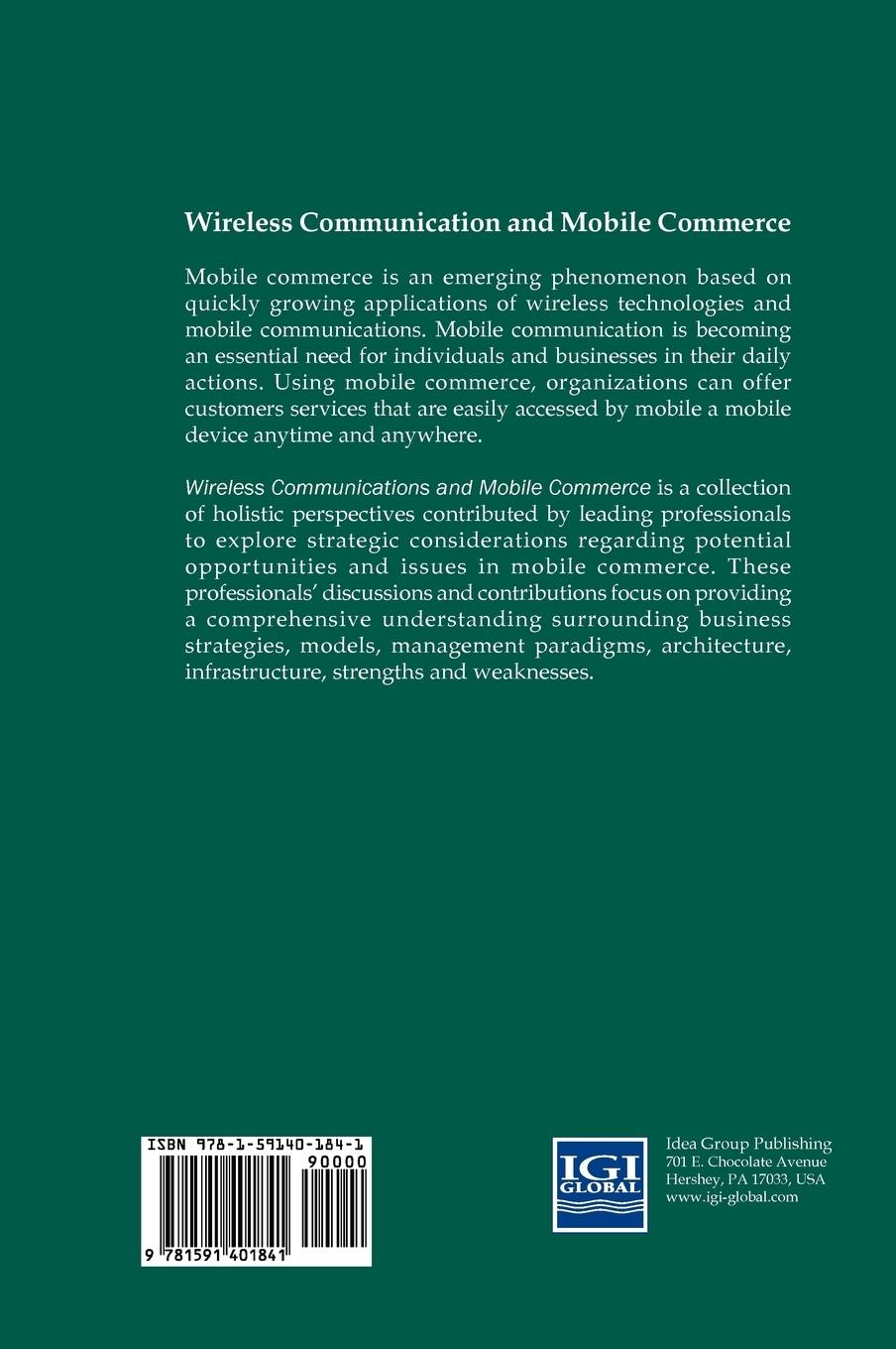Rückseitencover Wireless Communications and Mobile Commerce