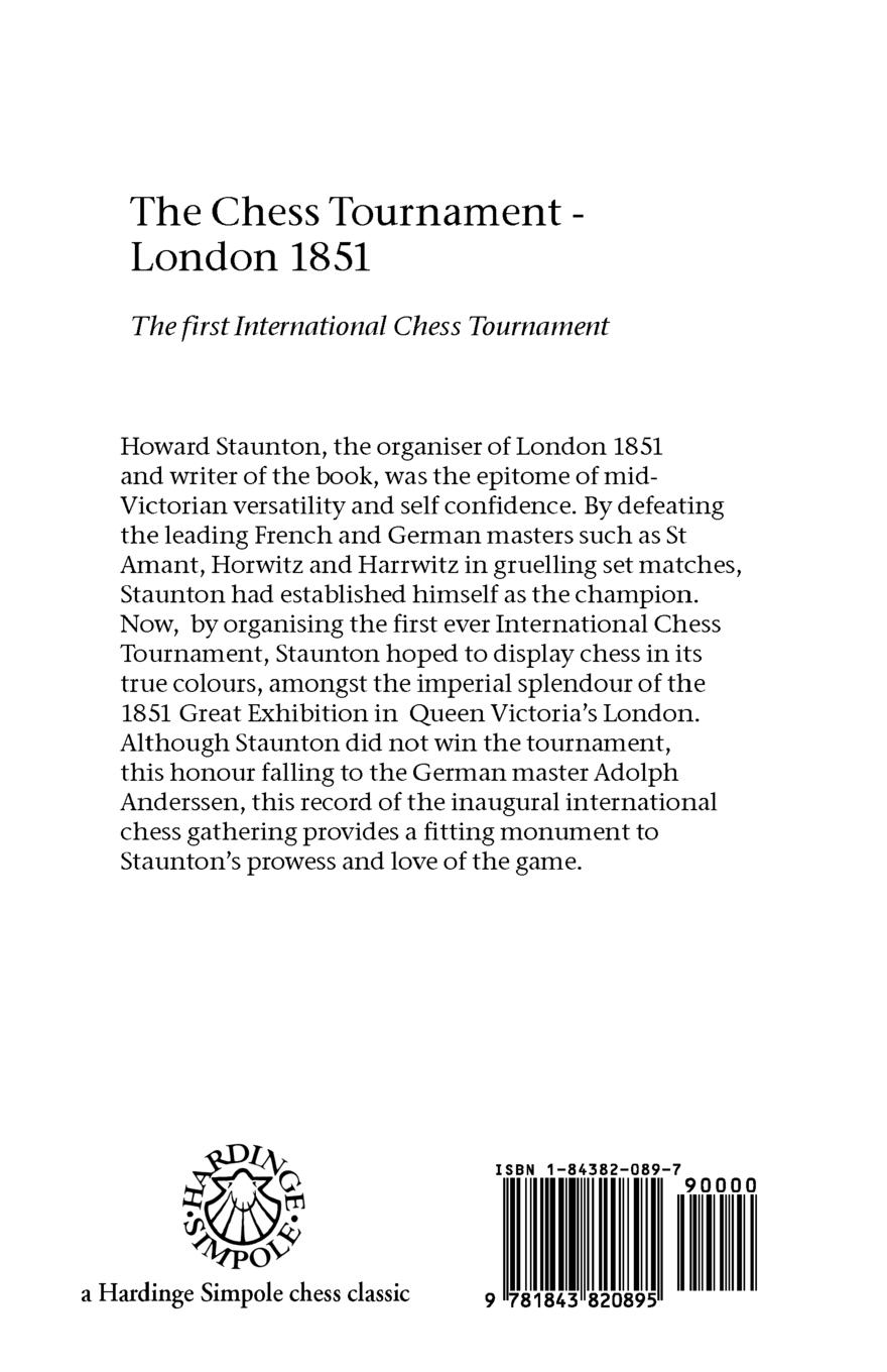 Rückseitencover Chess Tournament, The - London 1851
