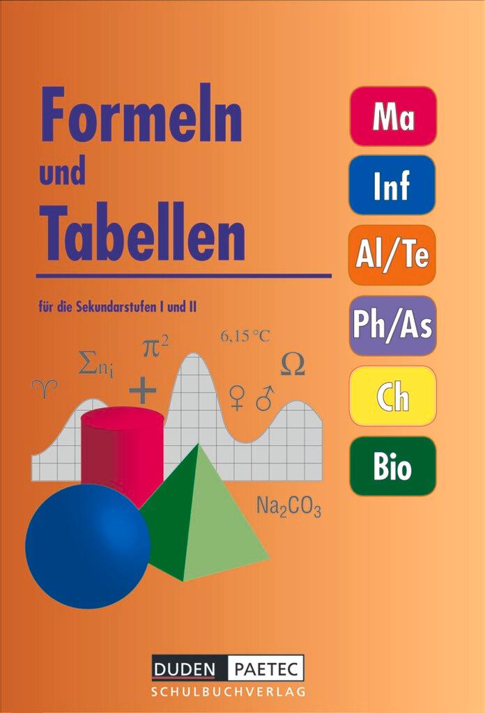 Vorderes Coverbild Duden Formeln und Tabellen für die Sekundarstufen I und II
