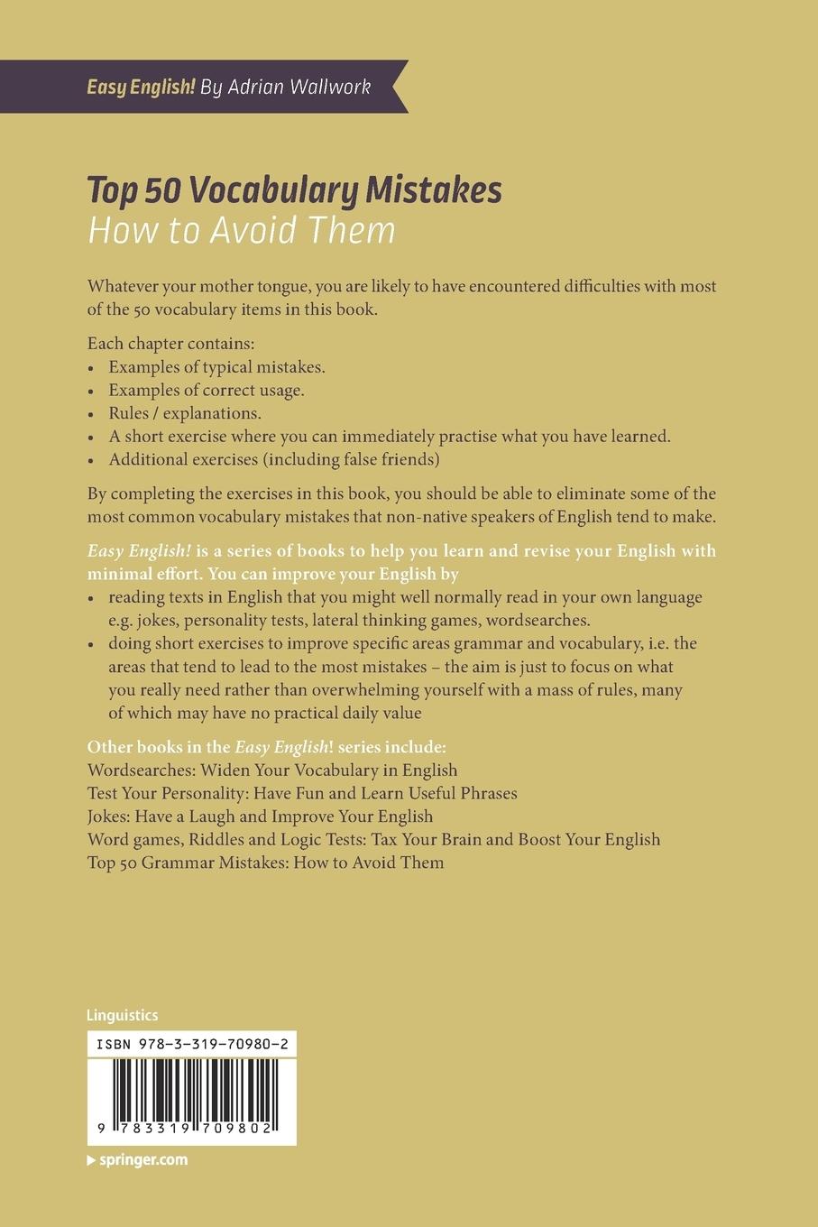 Rückseitencover Top 50 Vocabulary Mistakes