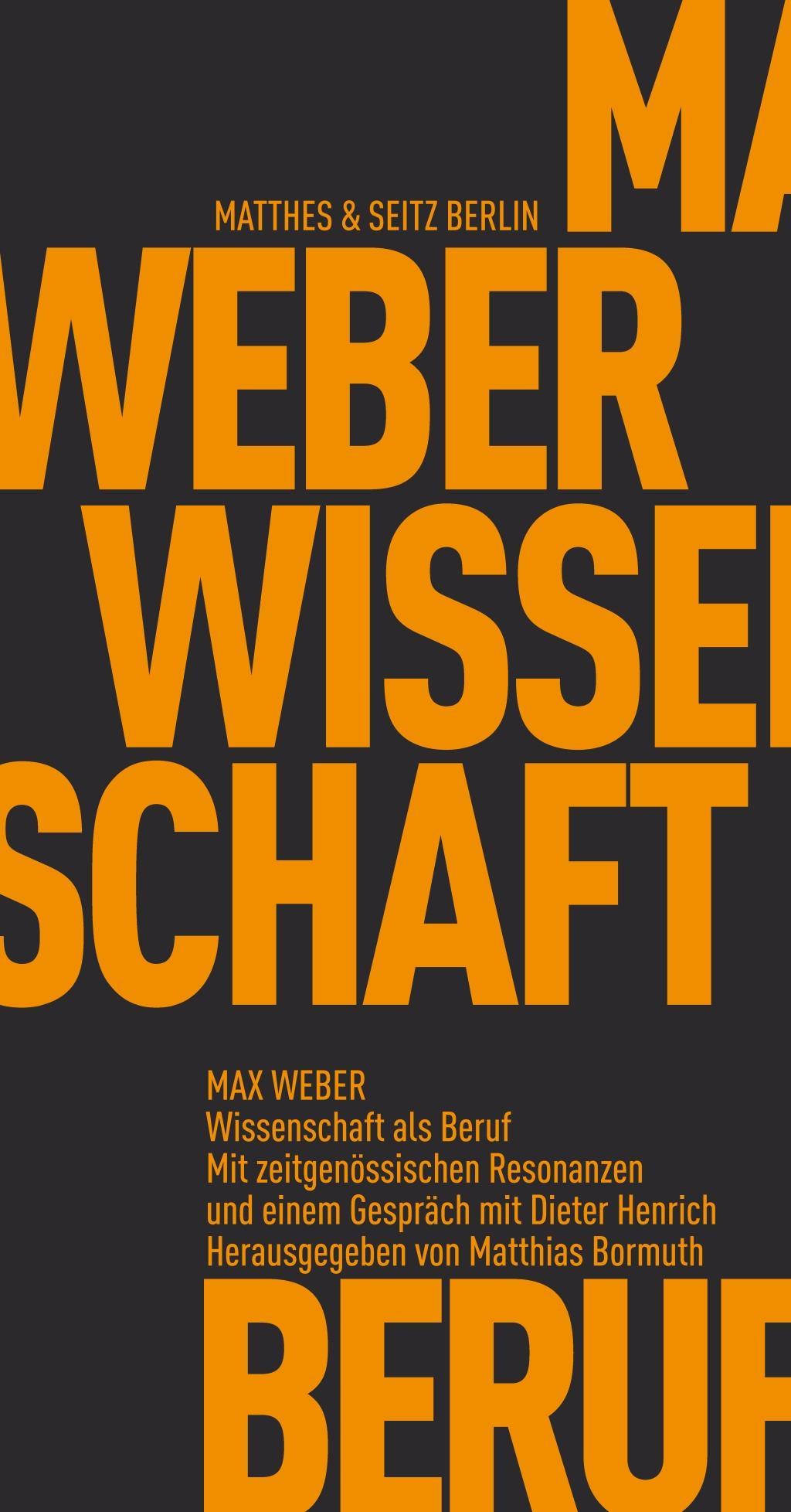 Vorderes Coverbild Wissenschaft als Beruf