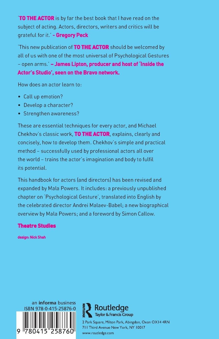 Rückseitencover To the Actor