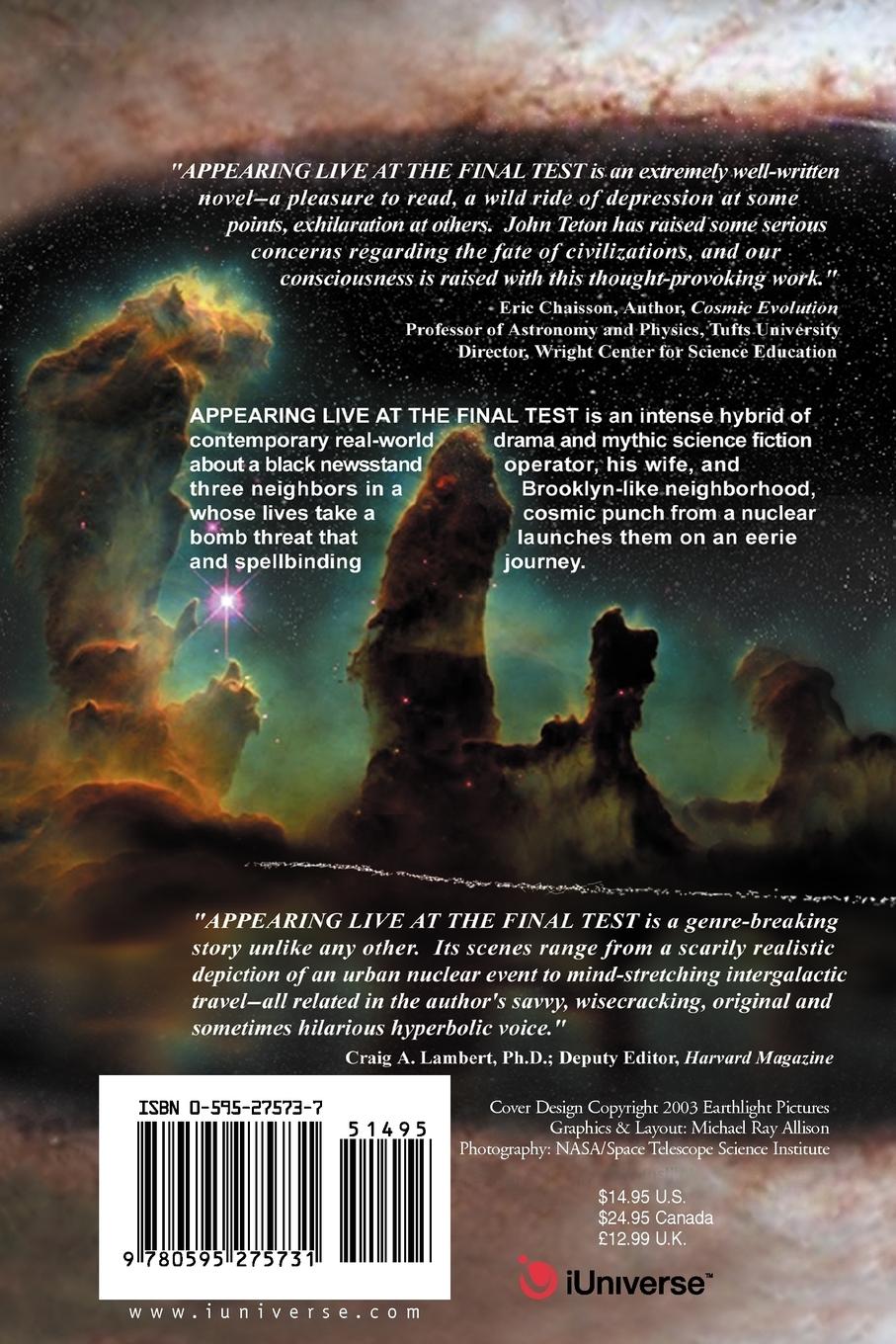 Rückseitencover Appearing Live At The Final Test