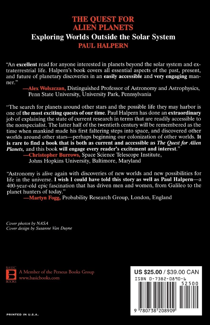 Rückseitencover The Quest for Alien Planets