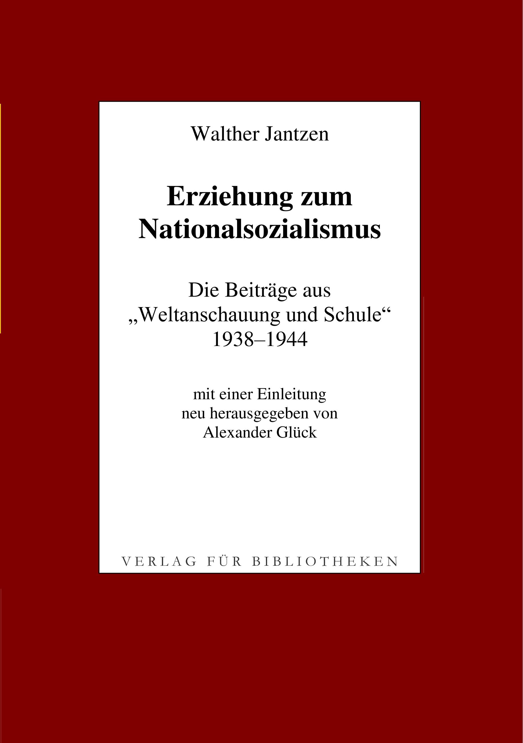 Vorderes Coverbild Erziehung zum Nationalsozialismus