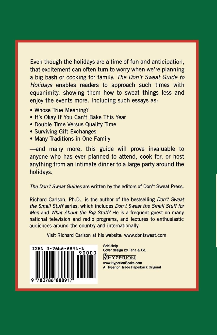 Rückseitencover The Don't Sweat Guide to Holidays