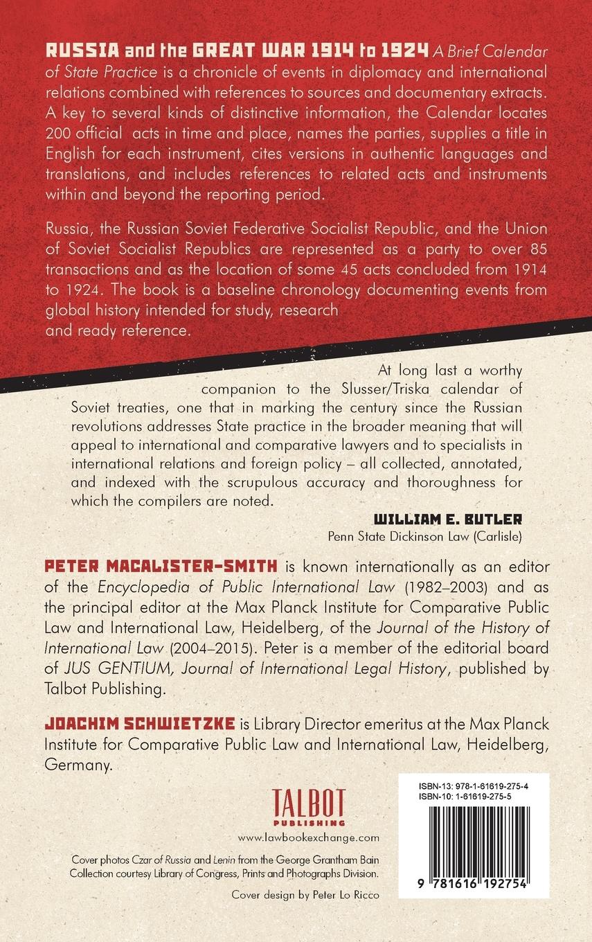 Rückseitencover Russia and the Great War 1914 to 1924