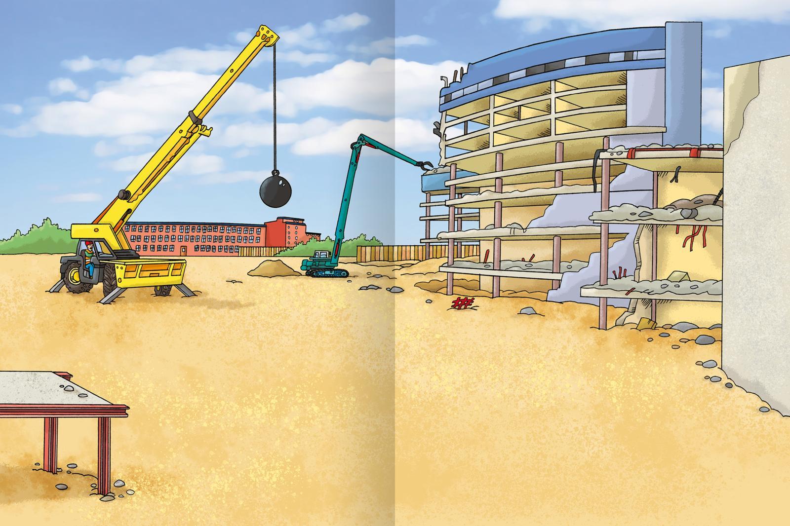 Beispielinhalt (Bild) Erstes Stickern Baustelle