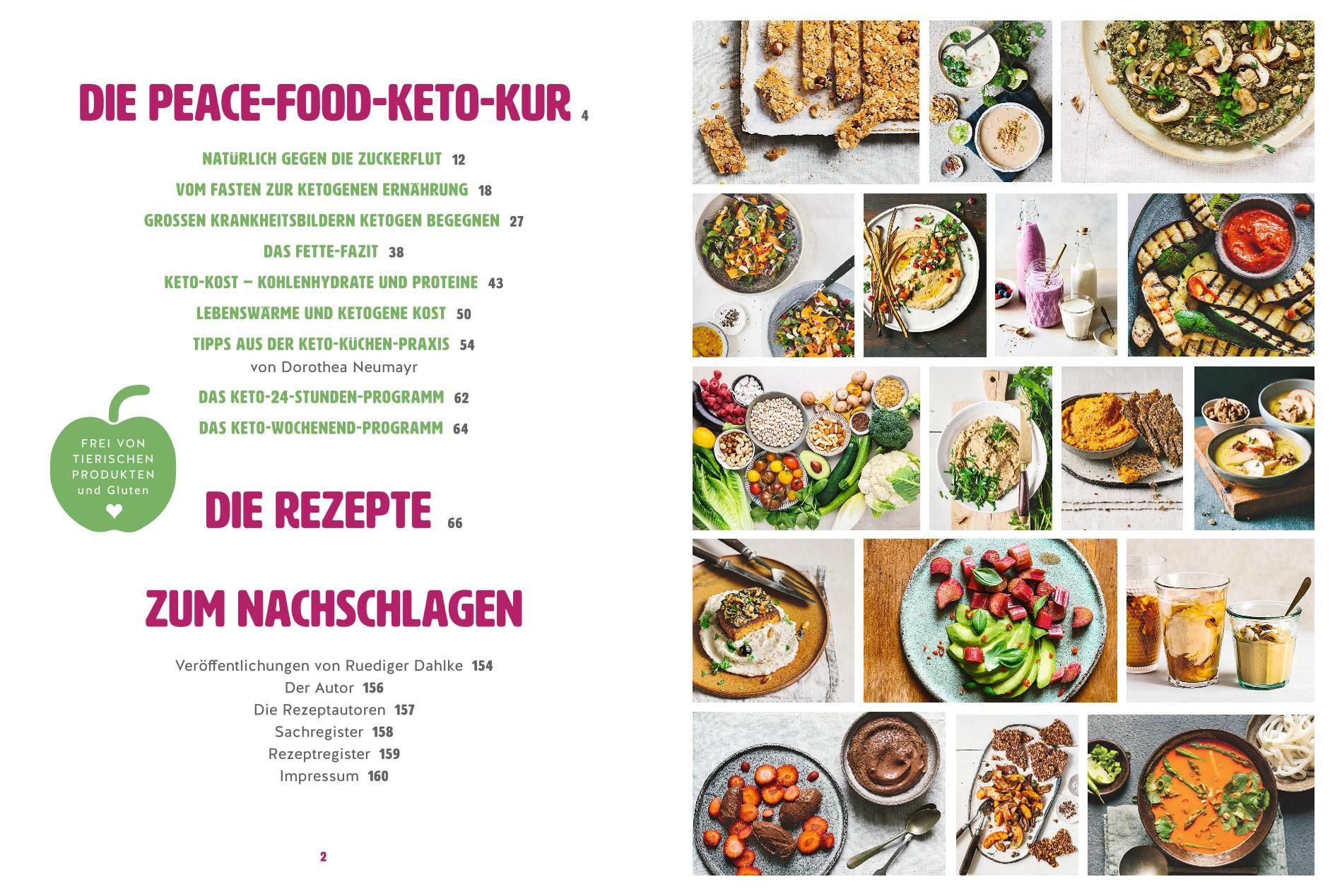Beispielinhalt (Bild) Die Peace Food Keto-Kur