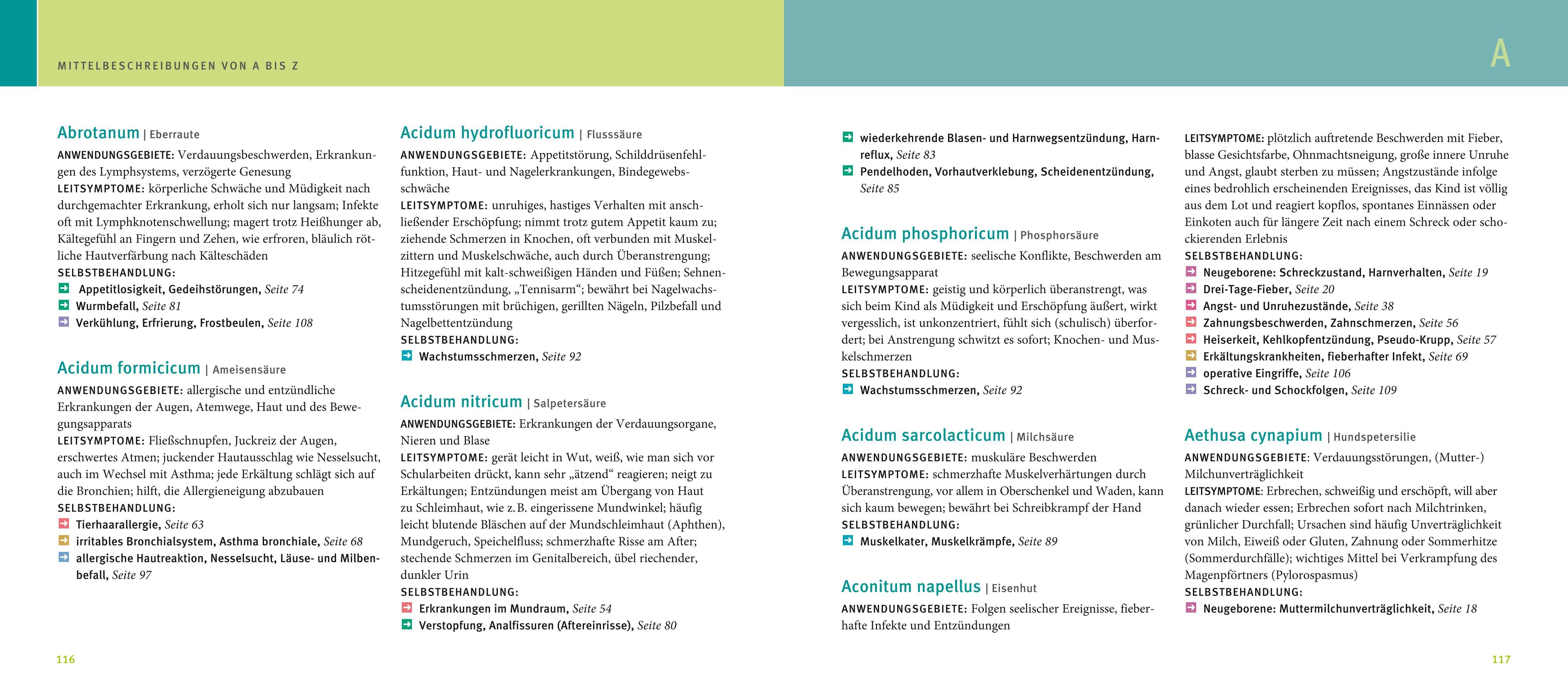 Beispielinhalt (Bild) Quickfinder- Homöopathie für Kinder