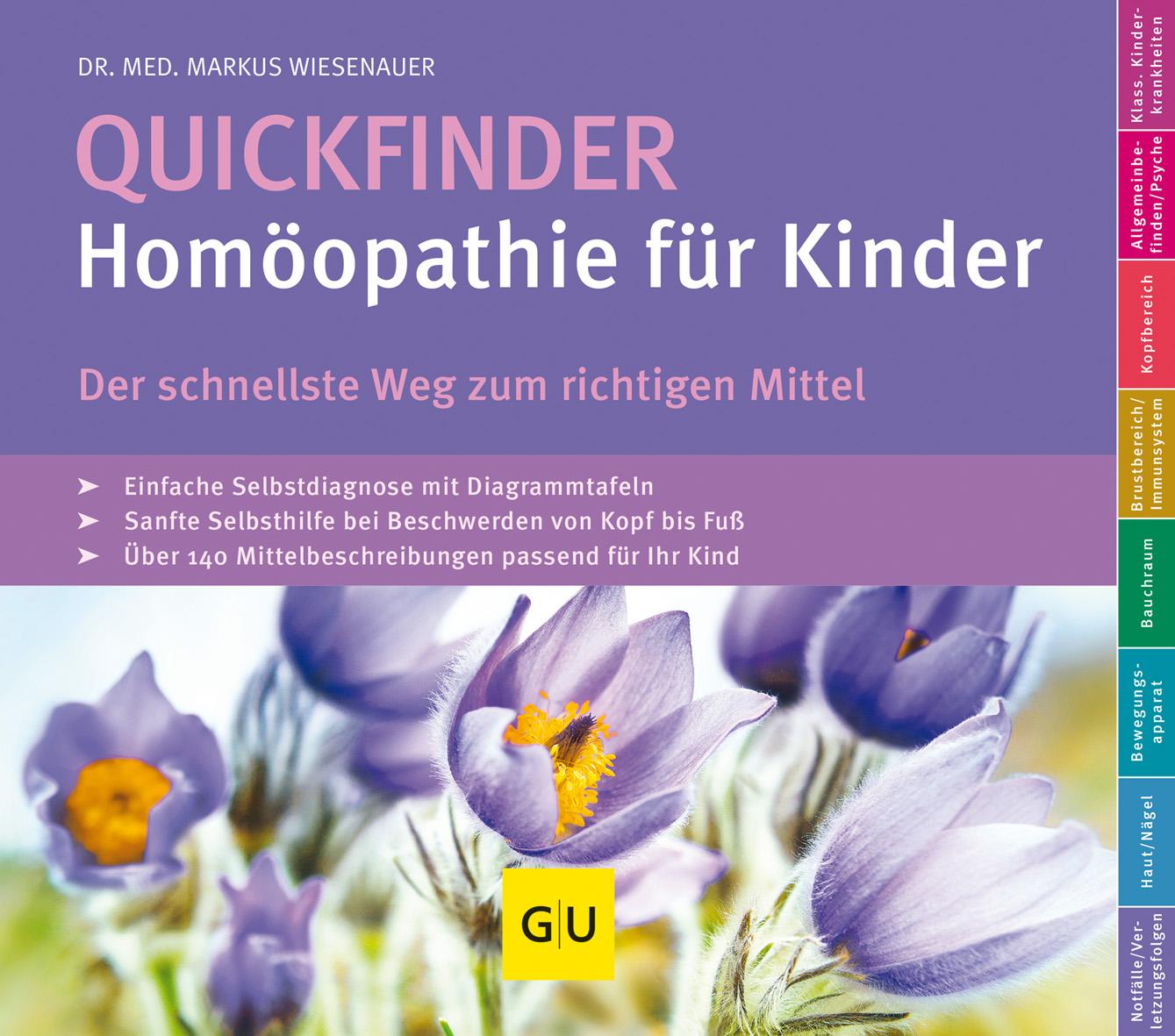 Vorderes Coverbild Quickfinder- Homöopathie für Kinder