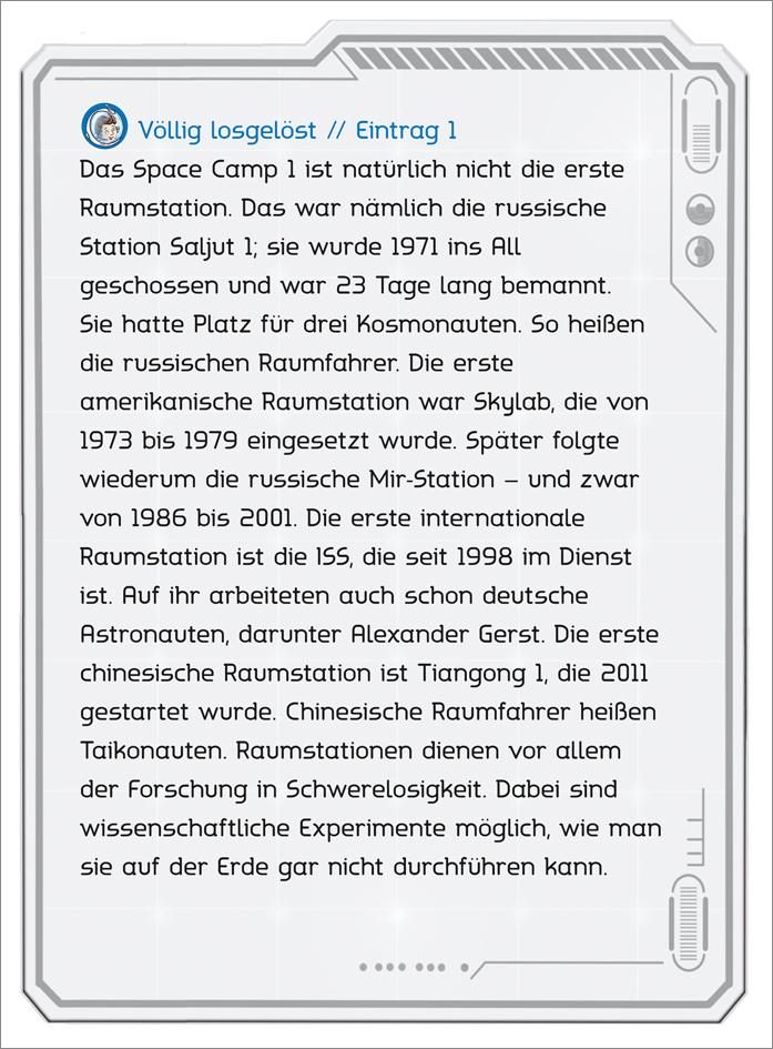 Beispielinhalt (Bild) Der kleine Major Tom, Band 1: Völlig losgelöst