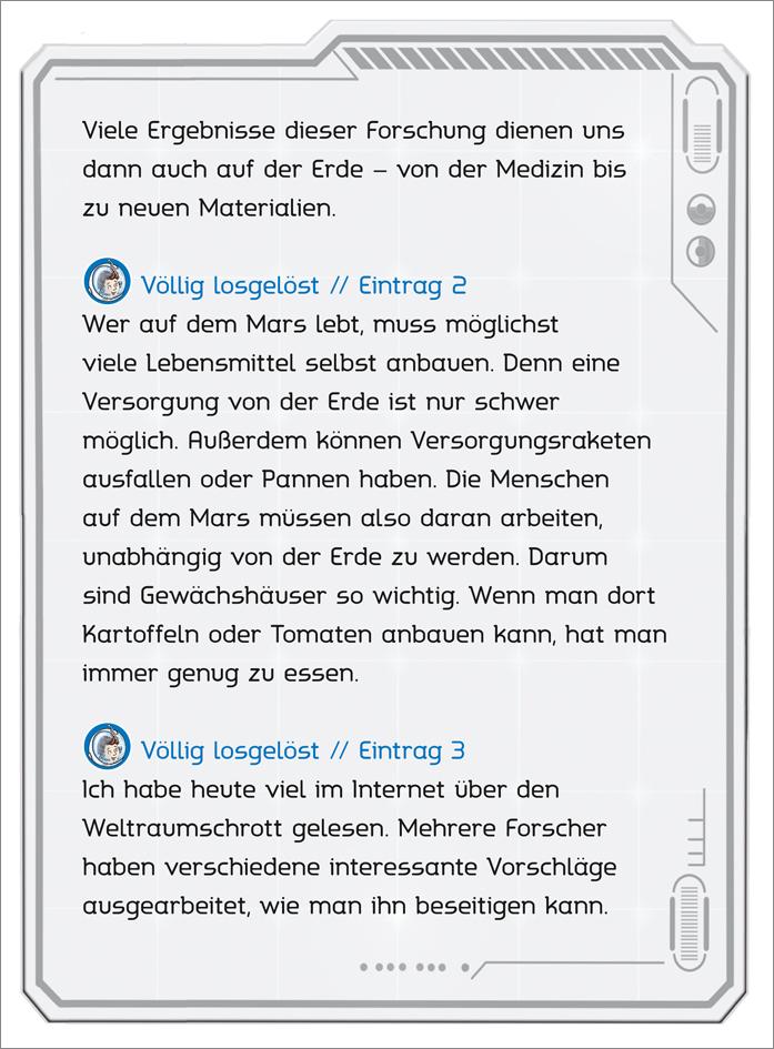 Beispielinhalt (Bild) Der kleine Major Tom, Band 1: Völlig losgelöst