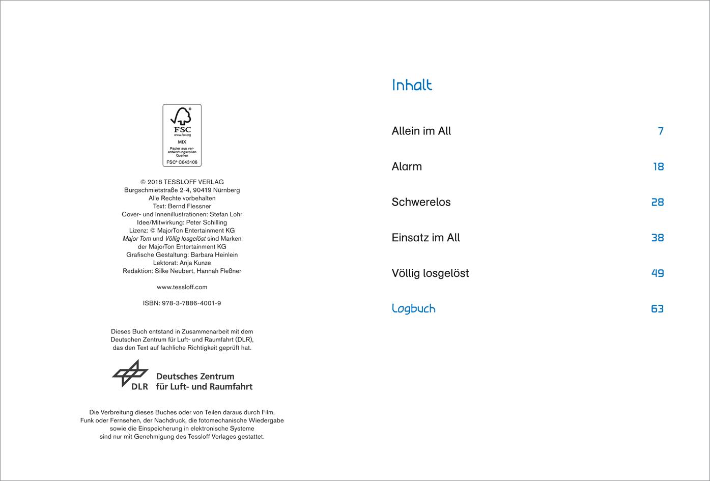 Beispielinhalt (Bild) Der kleine Major Tom, Band 1: Völlig losgelöst