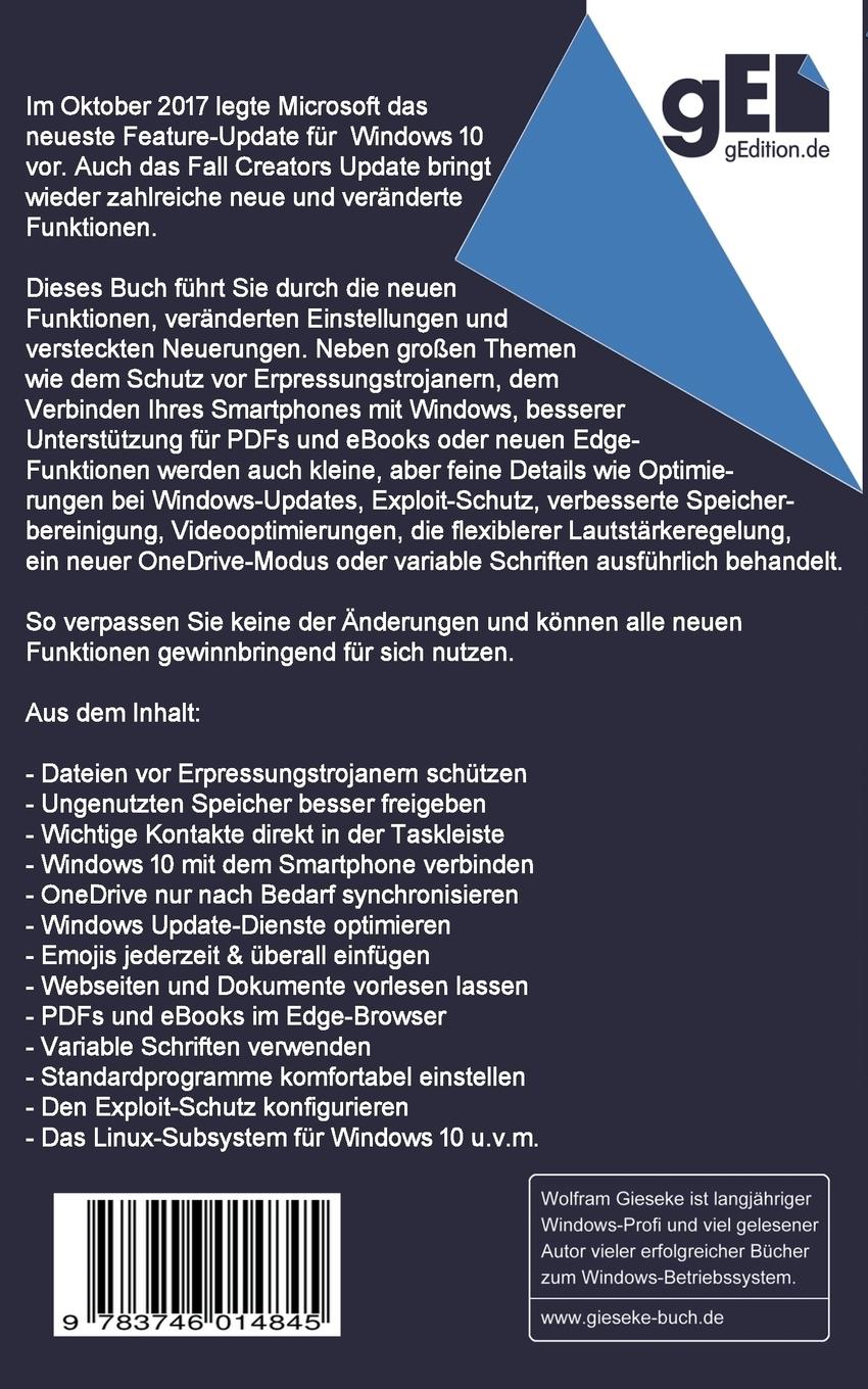 Rückseitencover Windows 10 Update - Herbst 2017