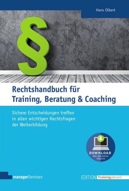 Vorderes Coverbild Rechtshandbuch für Training, Beratung & Coaching