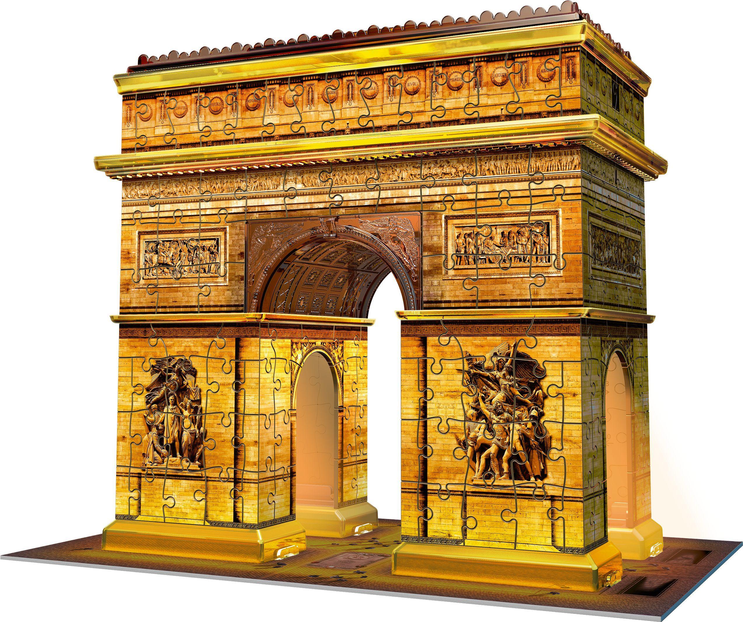 Beispielinhalt (Bild) Triumphbogen bei Nacht. 3D Puzzle 216 Teile