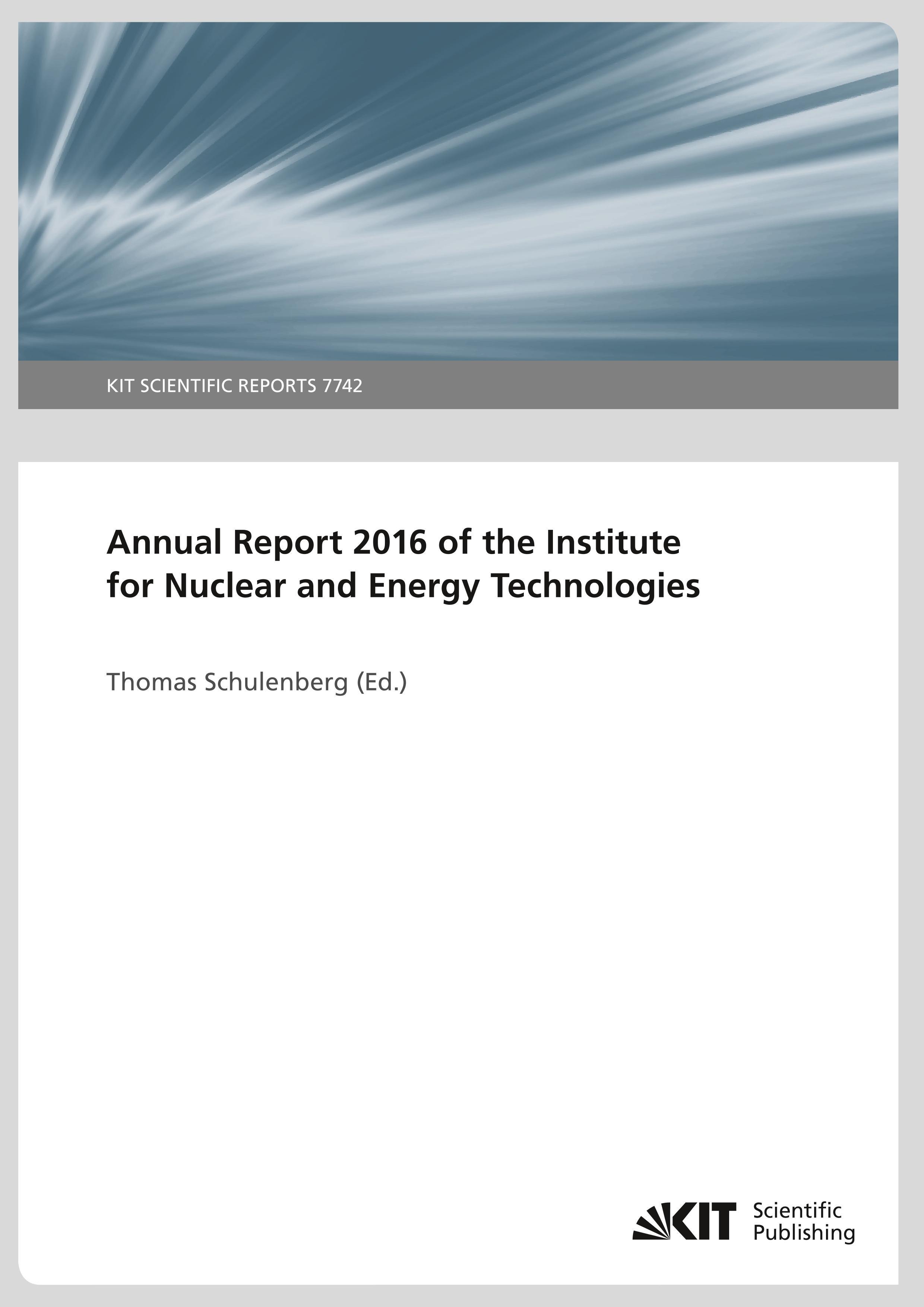 Vorderes Coverbild Annual Report 2016 of the Institute for Nuclear and Energy Technologies