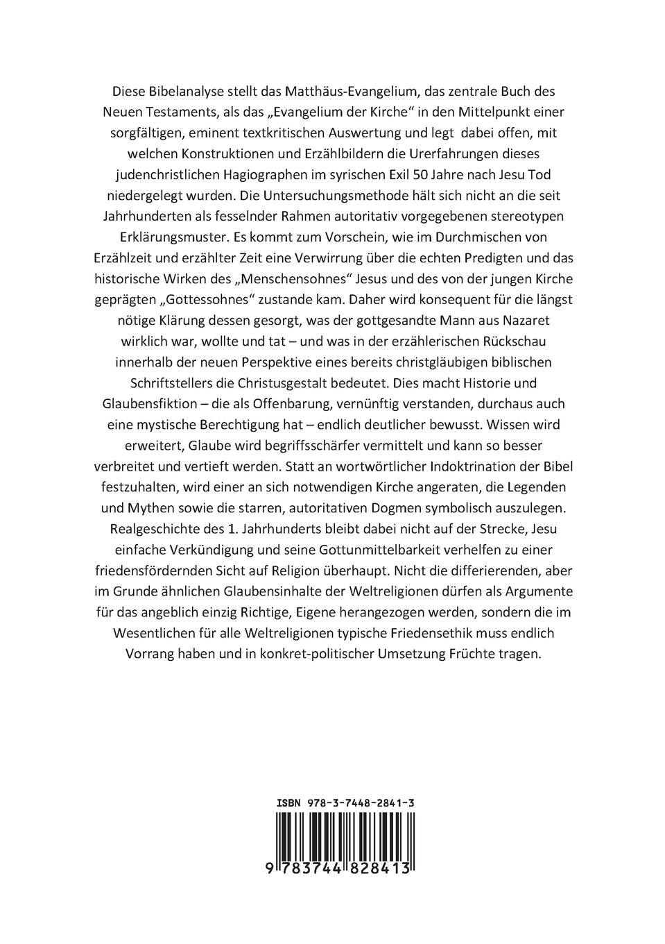 Rückseitencover Christentum ohne Traditionslast - vernünftiges Verständnis von Glaube und Religion