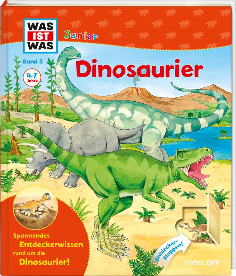 Vorderes Coverbild WAS IST WAS Junior Band 3. Dinosaurier