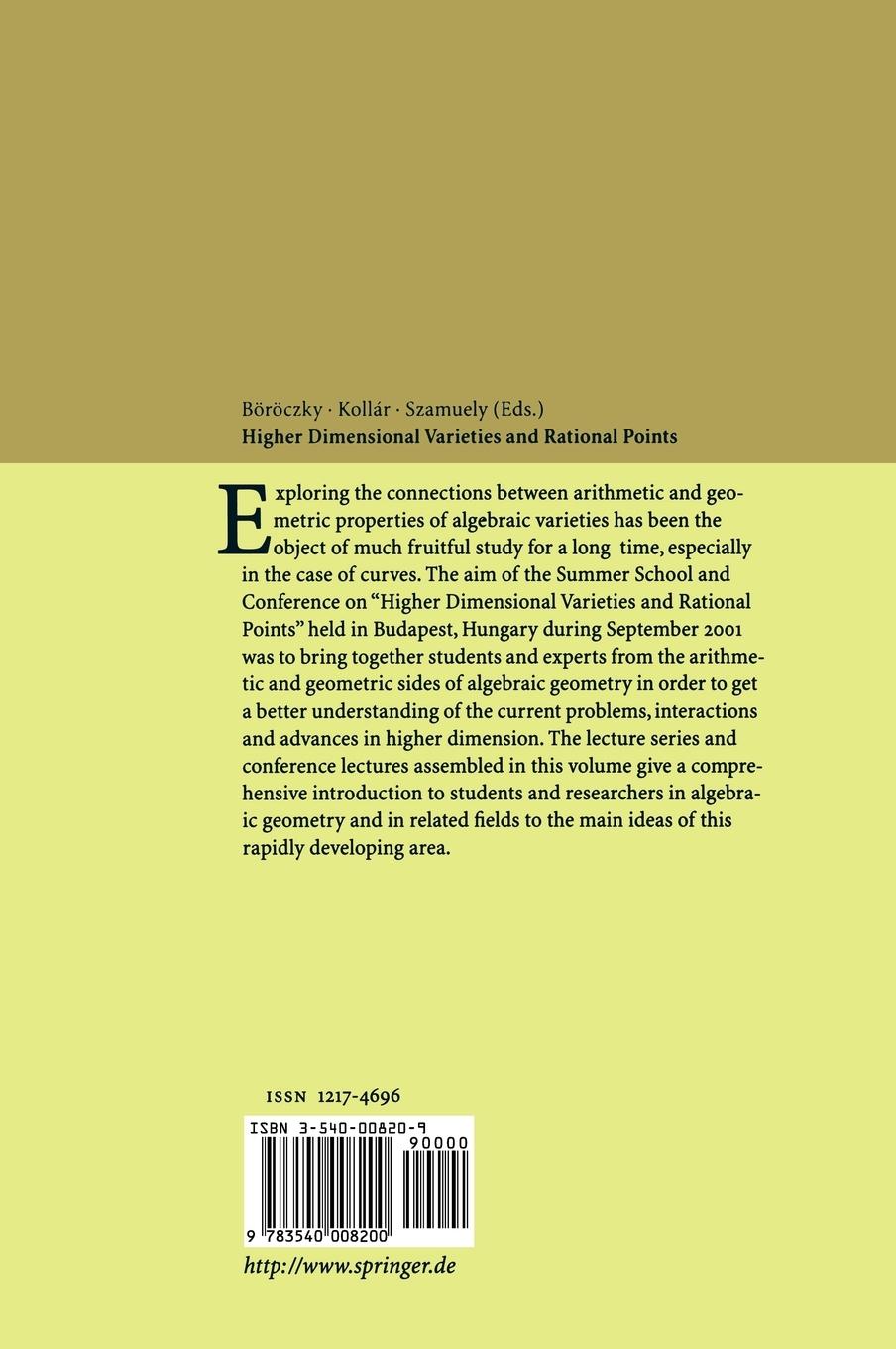 Rückseitencover Higher Dimensional Varieties and Rational Points