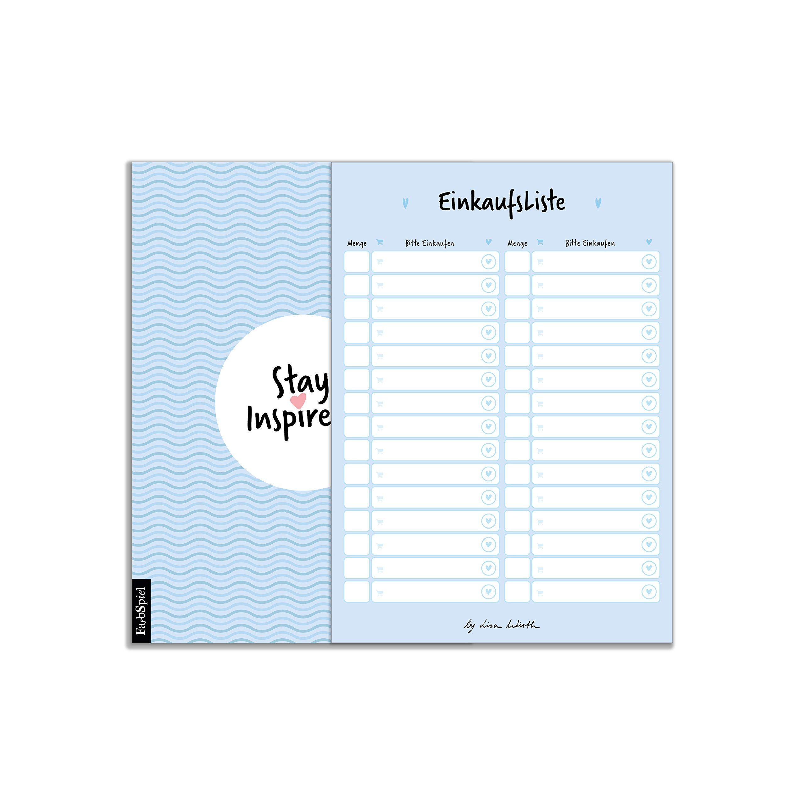 Beispielinhalt (Bild) 6 Blöcke inkl. Wochenplaner, Einkaufsliste, To Do Block/Liste, Notizblock, Kalender Notizblock, Rückruf Notiz, 50 Seiten pro Block, DIN A6, Hochwertige Papierqualität.