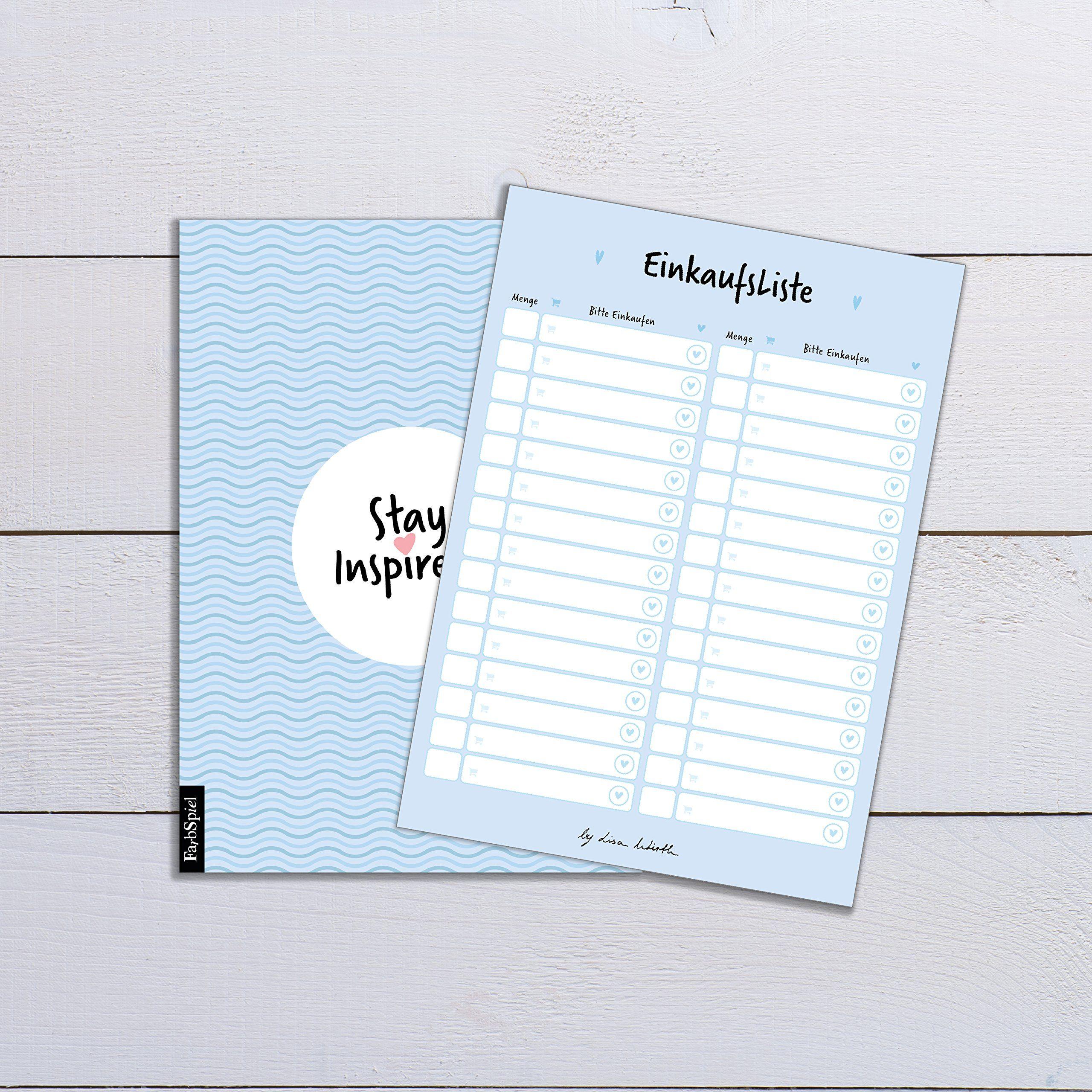 Beispielinhalt (Bild) 6 Blöcke inkl. Wochenplaner, Einkaufsliste, To Do Block/Liste, Notizblock, Kalender Notizblock, Rückruf Notiz, 50 Seiten pro Block, DIN A6, Hochwertige Papierqualität.