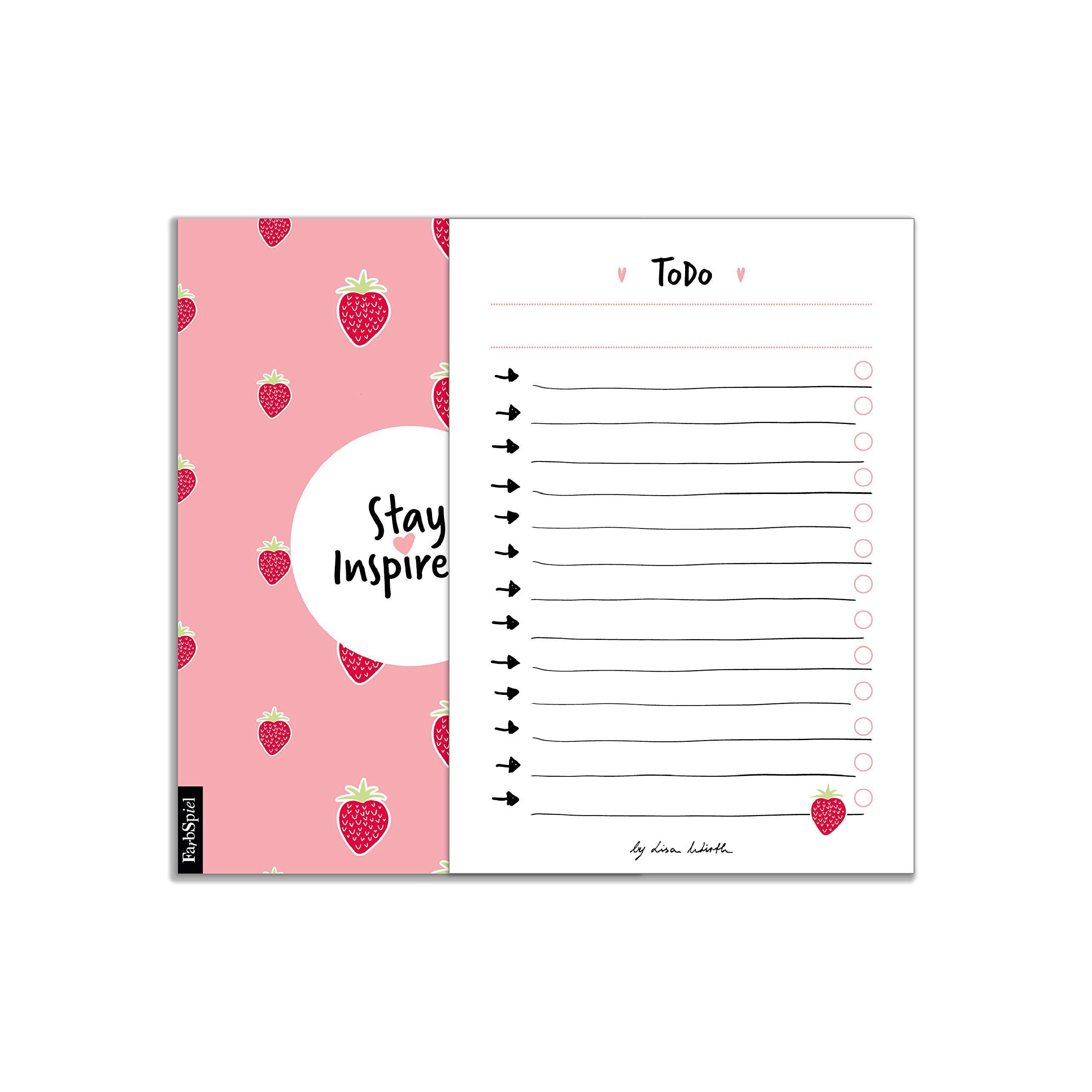 Beispielinhalt (Bild) 6 Blöcke inkl. Wochenplaner, Einkaufsliste, To Do Block/Liste, Notizblock, Kalender Notizblock, Rückruf Notiz, 50 Seiten pro Block, DIN A6, Hochwertige Papierqualität.