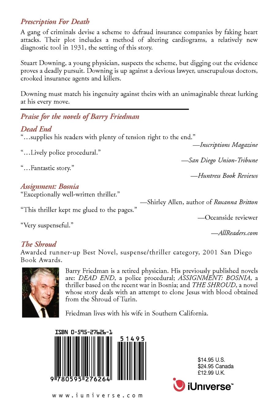 Rückseitencover Prescription For Death