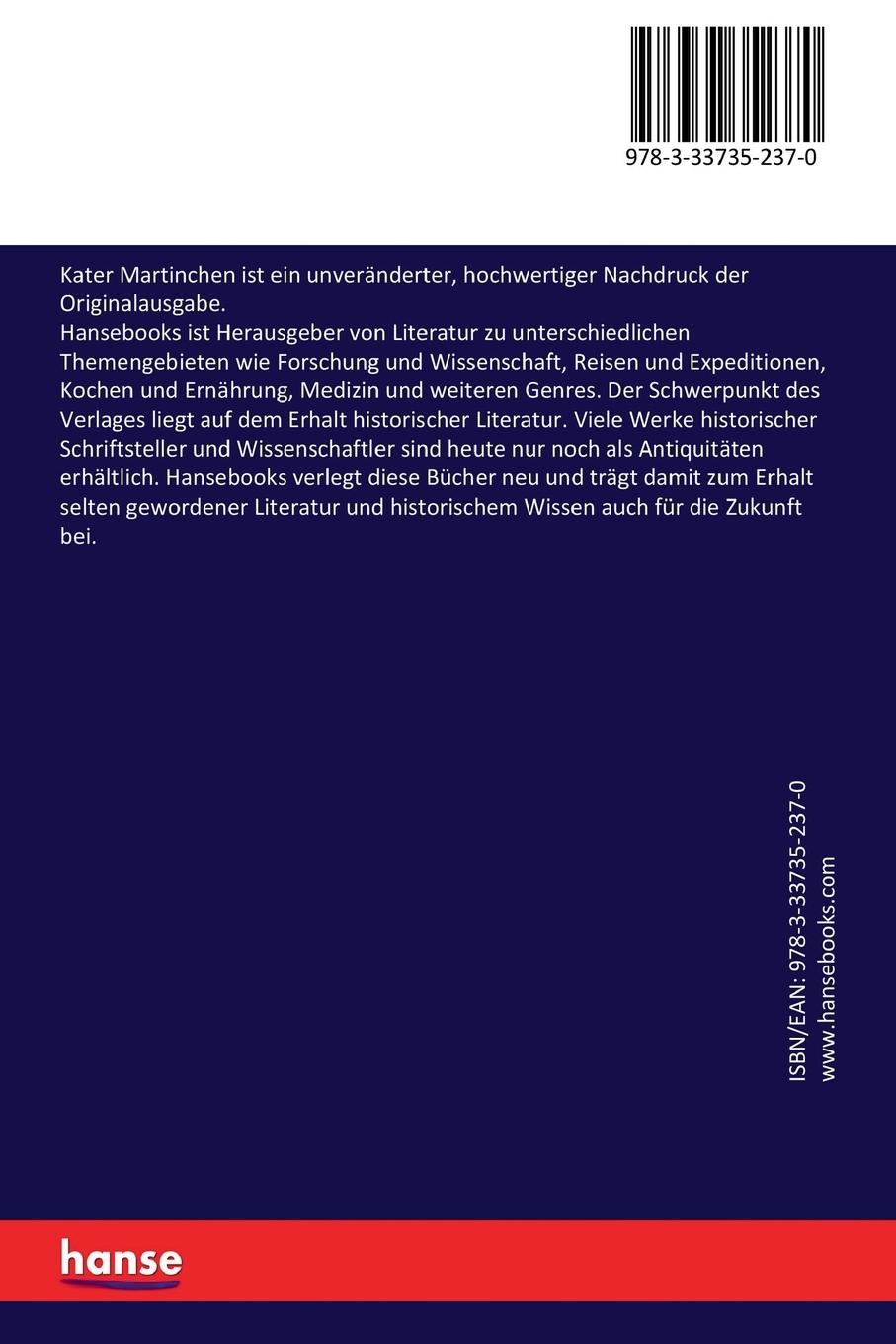 Rückseitencover Kater Martinchen