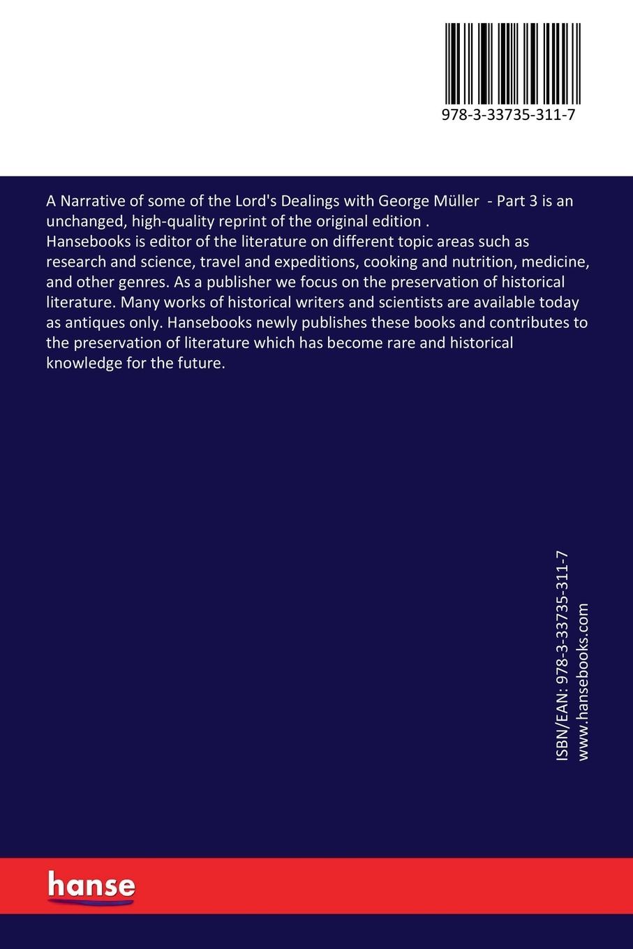 Rückseitencover A Narrative of some of the Lord's Dealings with George Müller