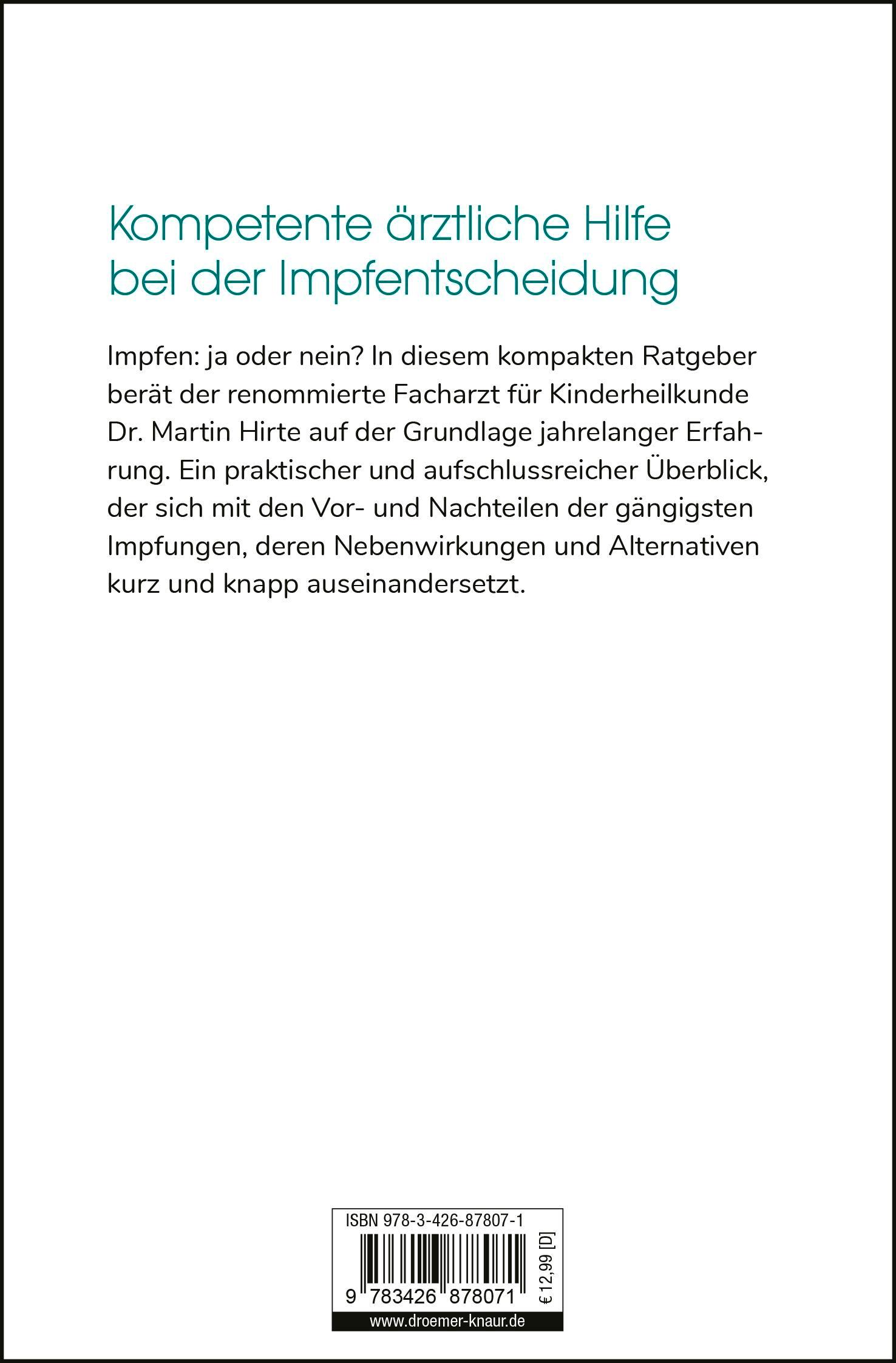 Rückseitencover Impfen kurz & praktisch
