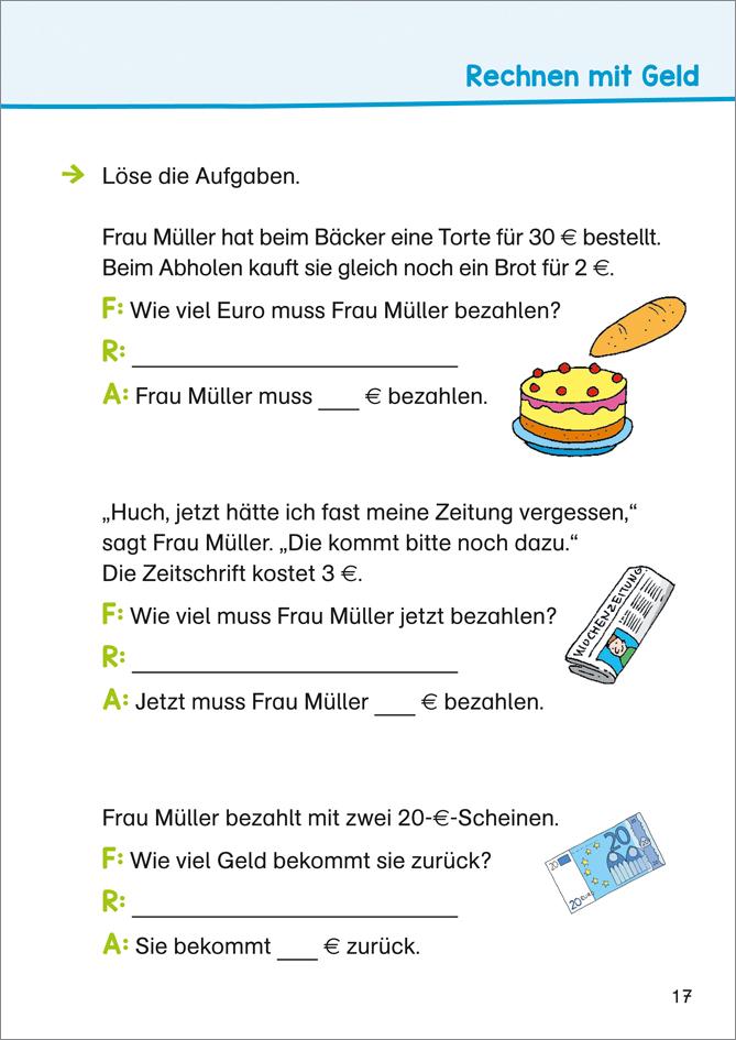 Beispielinhalt (Bild) Mathe üben 2. Klasse