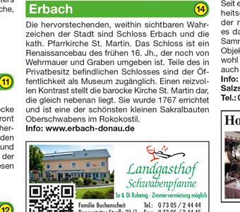 Beispielinhalt (Bild) Radtourenkarte Donau-Radweg 01. Donaueschingen - Passau 1 : 50 000