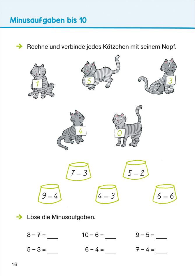 Beispielinhalt (Bild) Mathe üben 1. Klasse