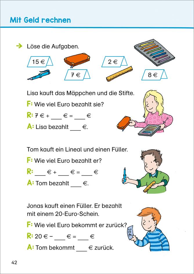 Beispielinhalt (Bild) Mathe üben 1. Klasse