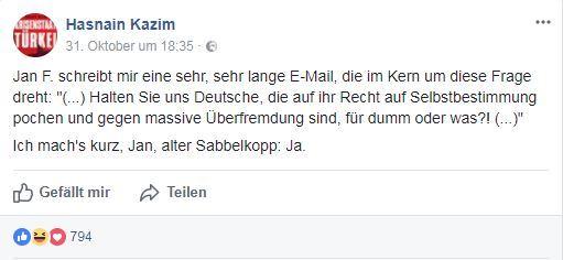 Beispielinhalt (Bild) Post von Karlheinz