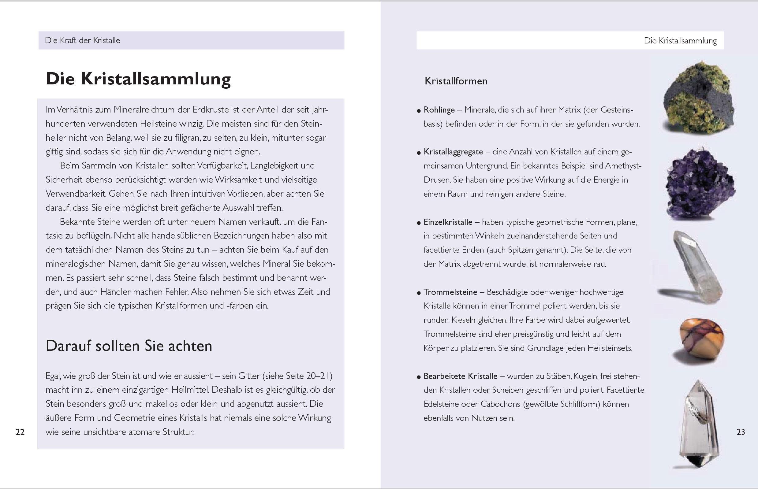 Beispielinhalt (Bild) Handbuch Heilsteine